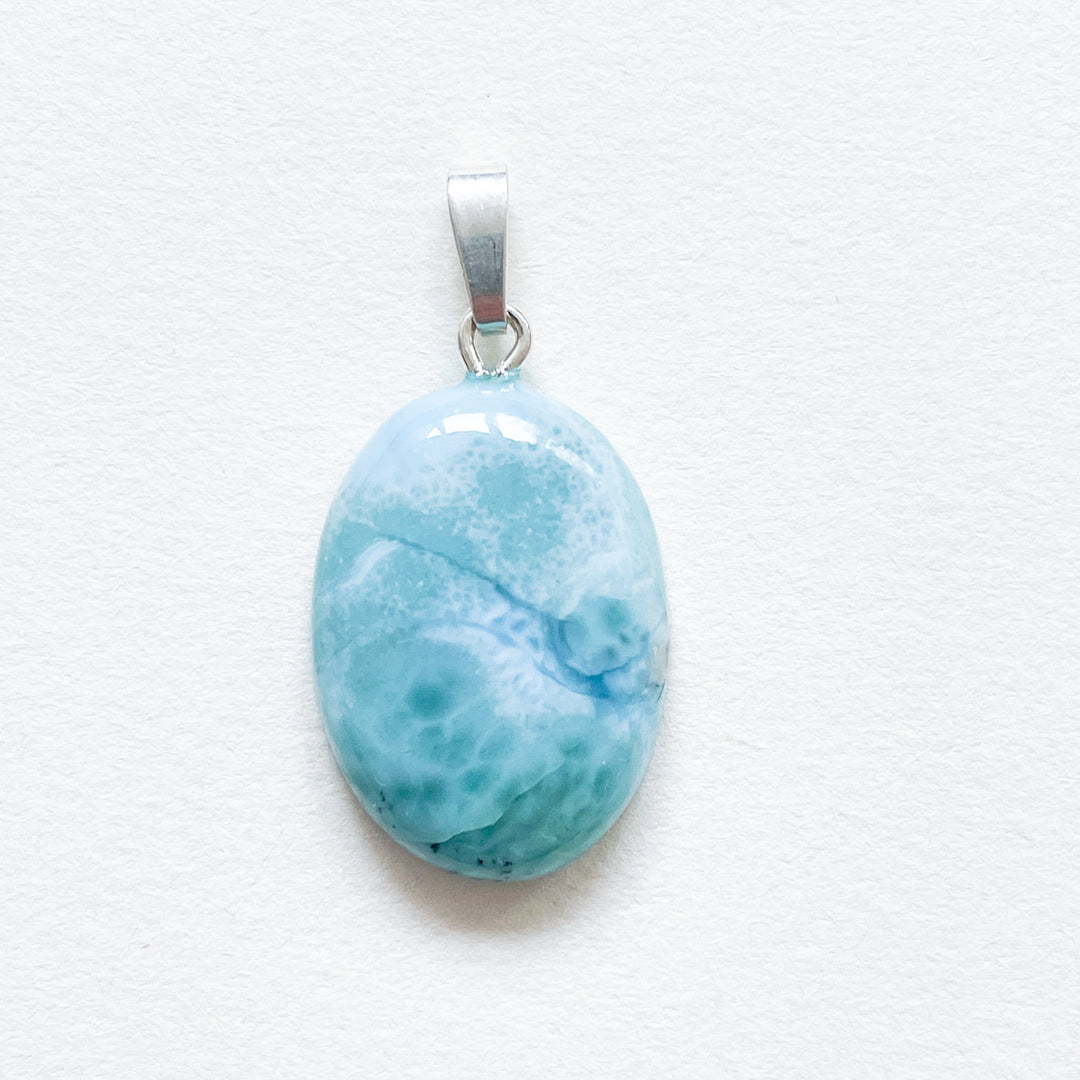 larimar blauwe premium hanger 925 sterling zilver edelstenen mineralen edelsteenhanger