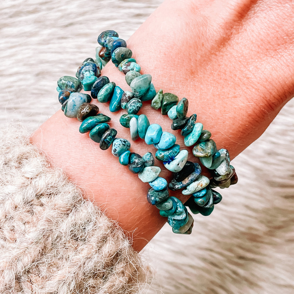 chrysocolla blauwe splitarmband kopen edelsteen armband